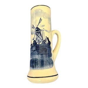 Delfts Blue Stein Mini Mug Hand Painted Made in Holland Windmill 4.5" Tall